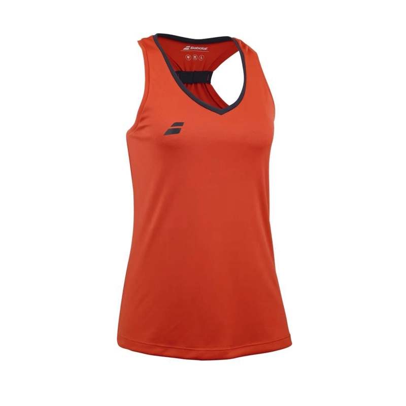 POLERA BABOLAT PLAY TANK TOP WOMEN ROJO FIESTA TENIS PADEL - 2
