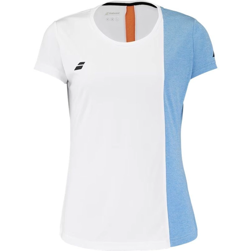 POLERA BABOLAT PLAY CAP SLEEVE TOP WOMEN BLANCA/AZUL TENIS PADEL - 1
