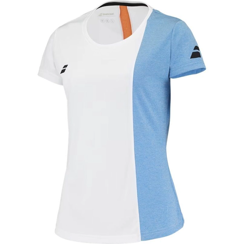 POLERA BABOLAT PLAY CAP SLEEVE TOP WOMEN BLANCA/AZUL TENIS PADEL - 2