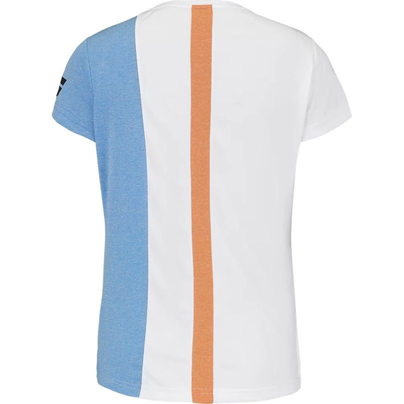 POLERA BABOLAT PLAY CAP SLEEVE TOP WOMEN BLANCA/AZUL TENIS PADEL - 3