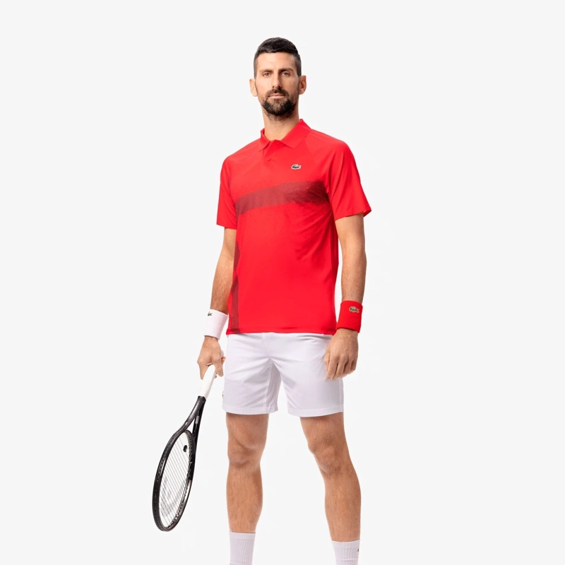 POLERA LACOSTE POLO NOVAK DJOKOVIC ULTRA DRY ROJA TENIS - 2