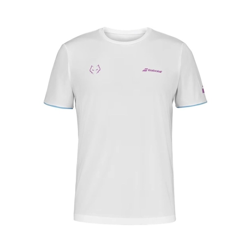 POLERA BABOLAT CREW NECK TEE JUAN LEBRON BLANCA TENIS PADEL - 1
