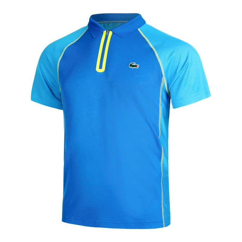 POLERA LACOSTE POLO ULTRA DRY AZUL/AMARILLO TENIS - 1