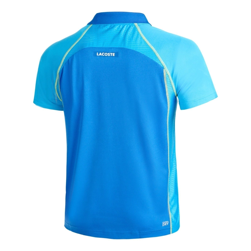 POLERA LACOSTE POLO ULTRA DRY AZUL/AMARILLO TENIS - 2