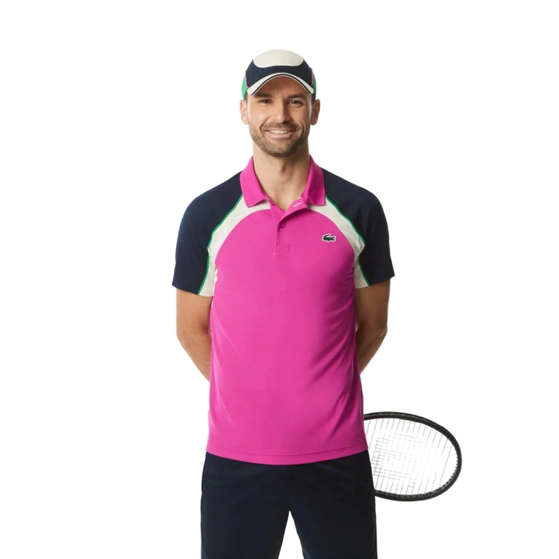 POLERA LACOSTE POLO ULTRA DRY ROSA TENIS - 1