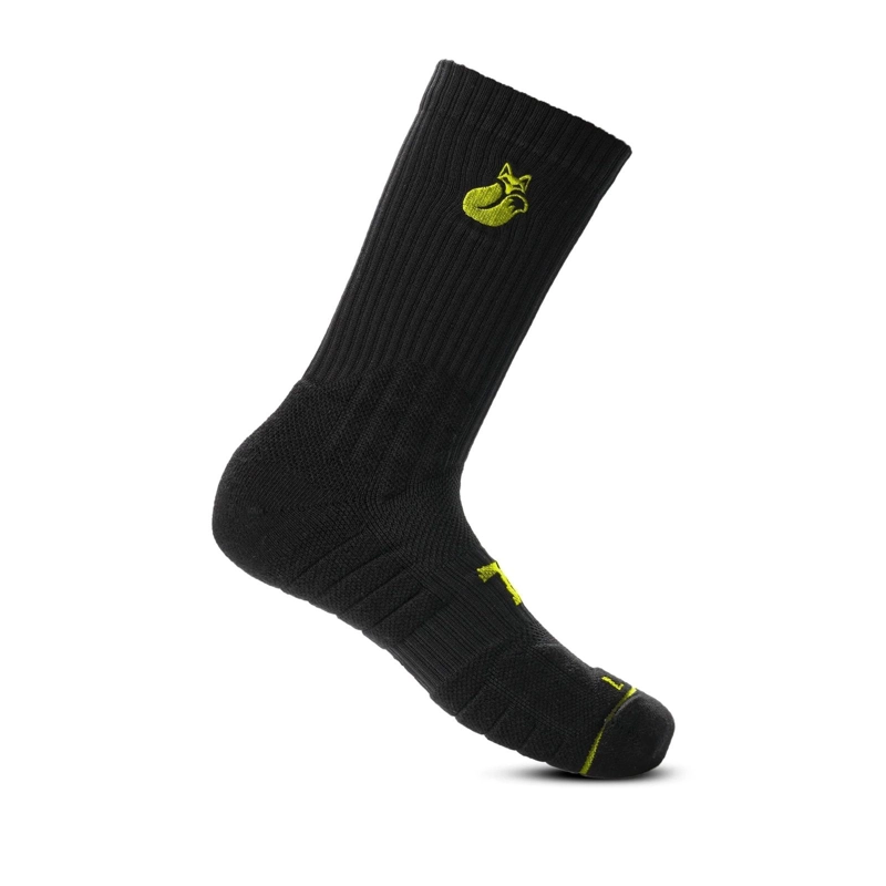CALCETIN TILKI CREW D4 LEHINDE NEGRO/AMARILLO TENIS PADEL - 1