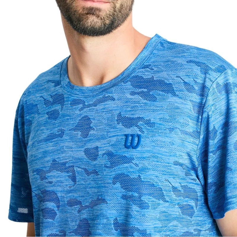 POLERA WILSON CAMUFLAJE AZUL TENIS/PADEL - 3