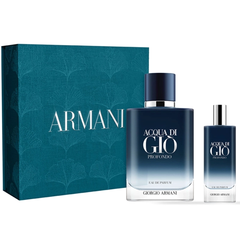 SET GIORGIO ARMANI ACQUA DI GIO PROFONDO EDP 100 ML + 15 ML RECARGABLE/REFILL 2025 - 1
