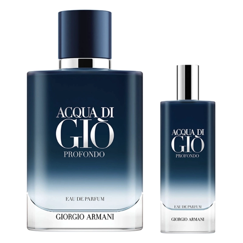 SET GIORGIO ARMANI ACQUA DI GIO PROFONDO EDP 100 ML + 15 ML RECARGABLE/REFILL 2025 - 2