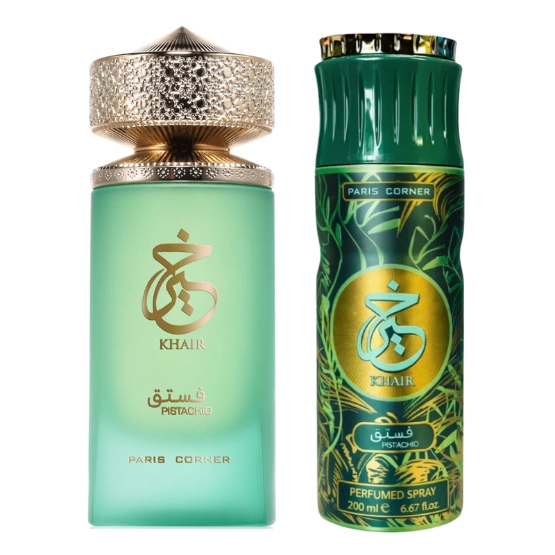 SET PARIS CORNER KHAIR PISTACHIO EDP 100 ML + SPRAY 200 ML - 2