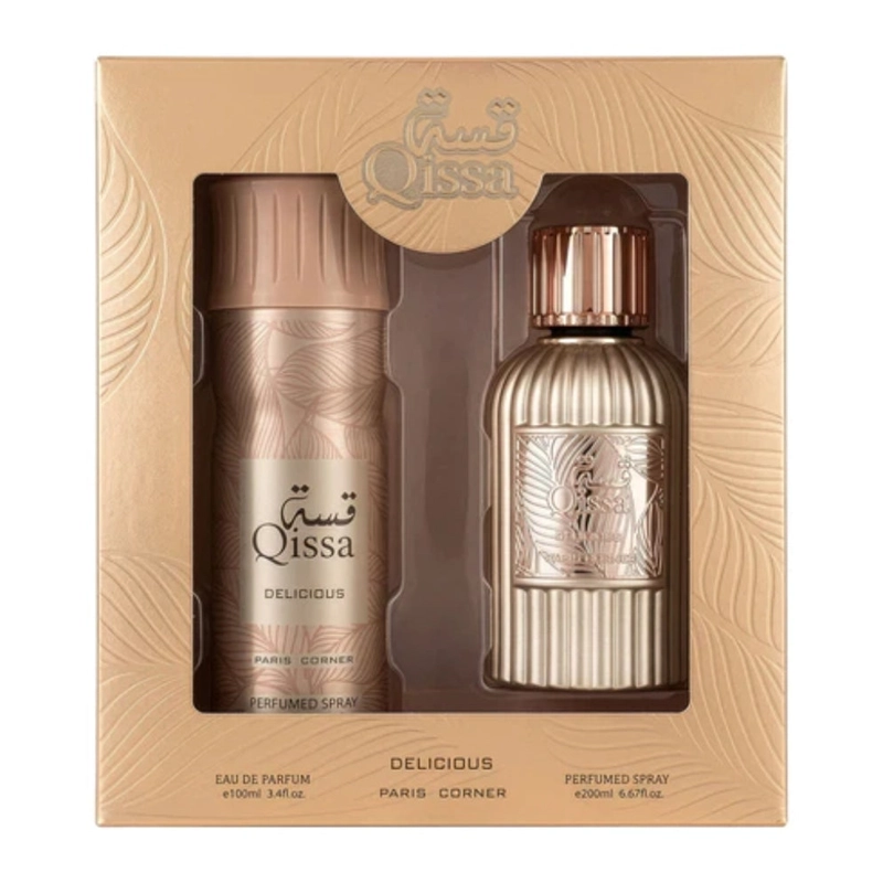 SET PARIS CORNER QISSA DELICIOUS EDP 100 ML + SPRAY 200 ML - 1
