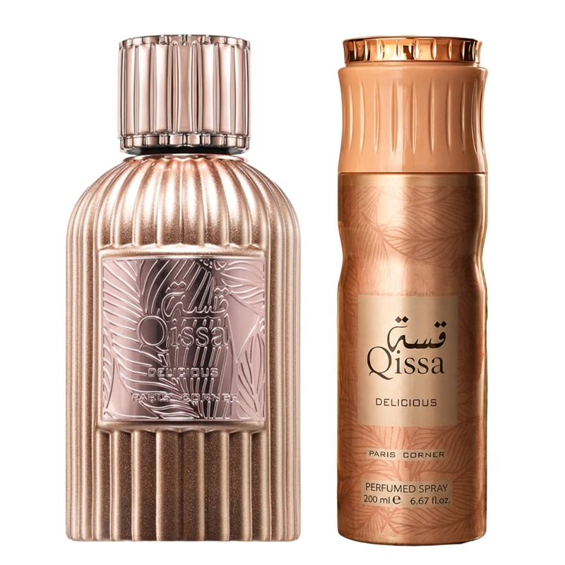 SET PARIS CORNER QISSA DELICIOUS EDP 100 ML + SPRAY 200 ML - 2