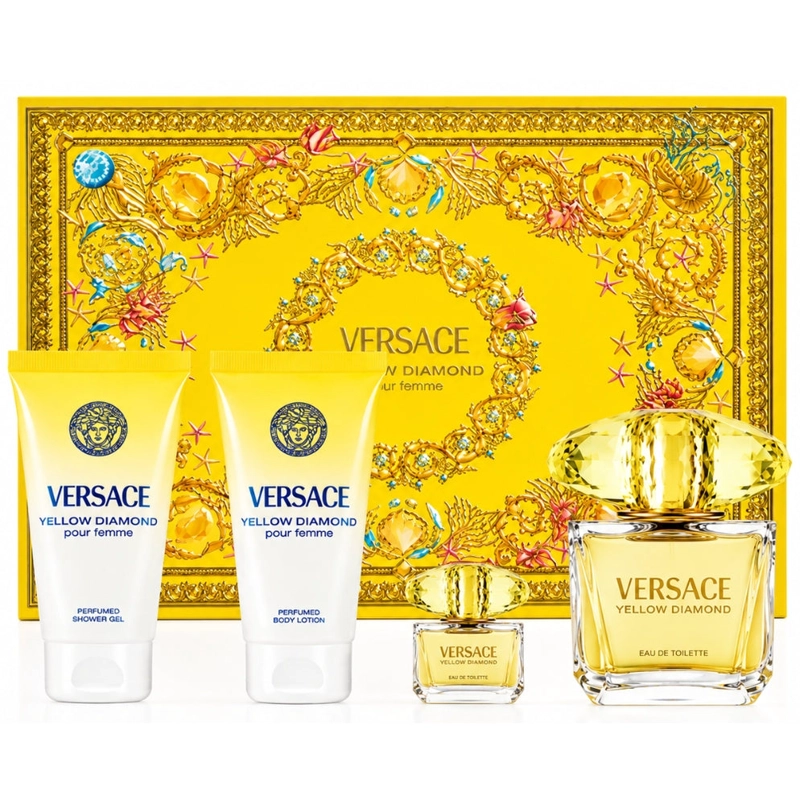 VERSACE SET YELLOW DIAMOND EDT POUR FEMME 90 ML+MINI 5 ML+BODY LOTION 100 ML+GEL DE DUCHA 100 ML - 1