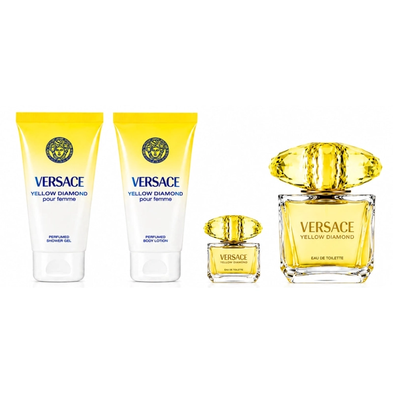 VERSACE SET YELLOW DIAMOND EDT POUR FEMME 90 ML+MINI 5 ML+BODY LOTION 100 ML+GEL DE DUCHA 100 ML - 2
