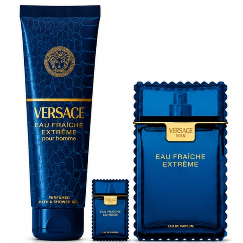 VERSACE SET EAU FRAICHE EXTREME POUR HOMME EDP 100ML + 5ML + SHOWER GEL 150ML - 2