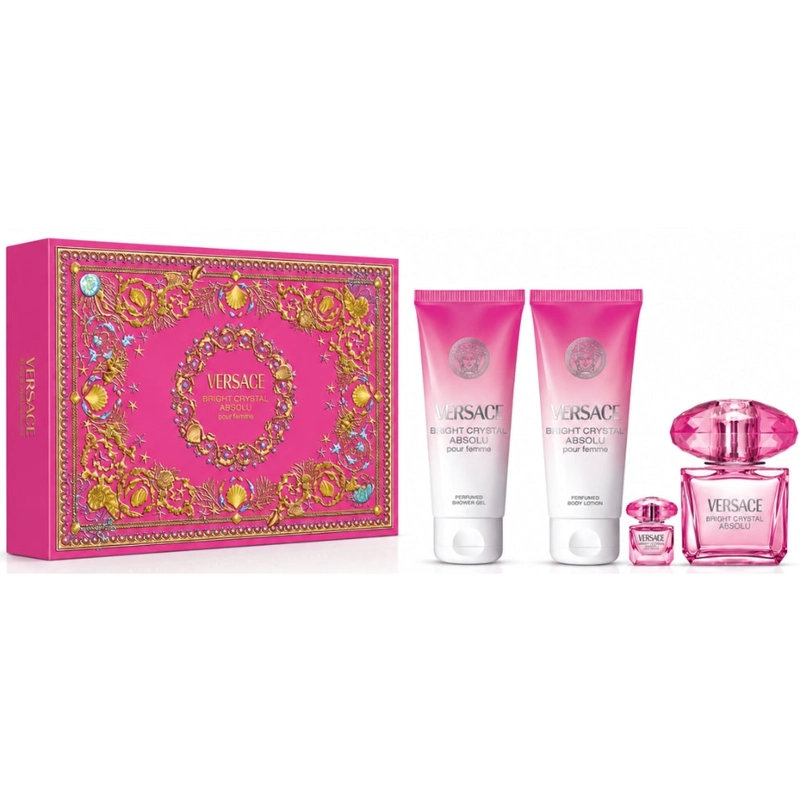 VERSACE SET BRIGHT CRYSTAL ABSOLU EDP POUR FEMME 90 ML+MINI 5 ML+BODY LOTION 100 ML+GEL DE DUCHA 100 - 1