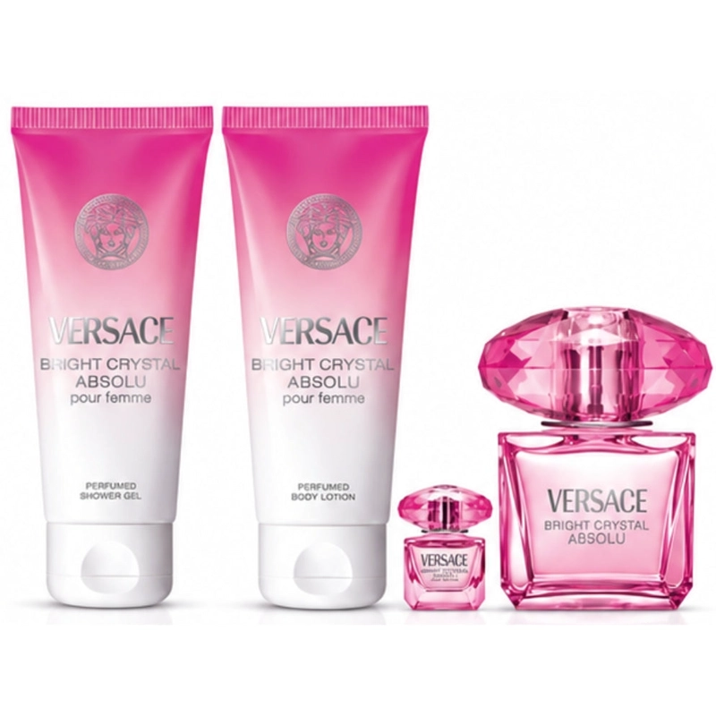 VERSACE SET BRIGHT CRYSTAL ABSOLU EDP POUR FEMME 90 ML+MINI 5 ML+BODY LOTION 100 ML+GEL DE DUCHA 100 - 2