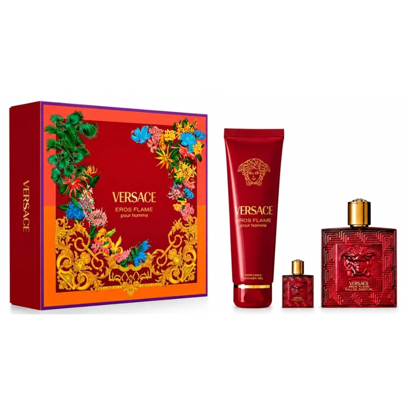 VERSACE SET EROS FLAME EDP POUR HOMME 100 ML + MINI 5 ML + GEL DE DUCHA 150 ML - 1