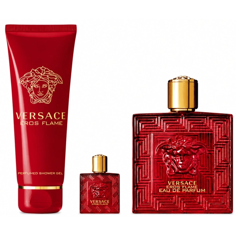 VERSACE SET EROS FLAME EDP POUR HOMME 100 ML + MINI 5 ML + GEL DE DUCHA 150 ML - 2