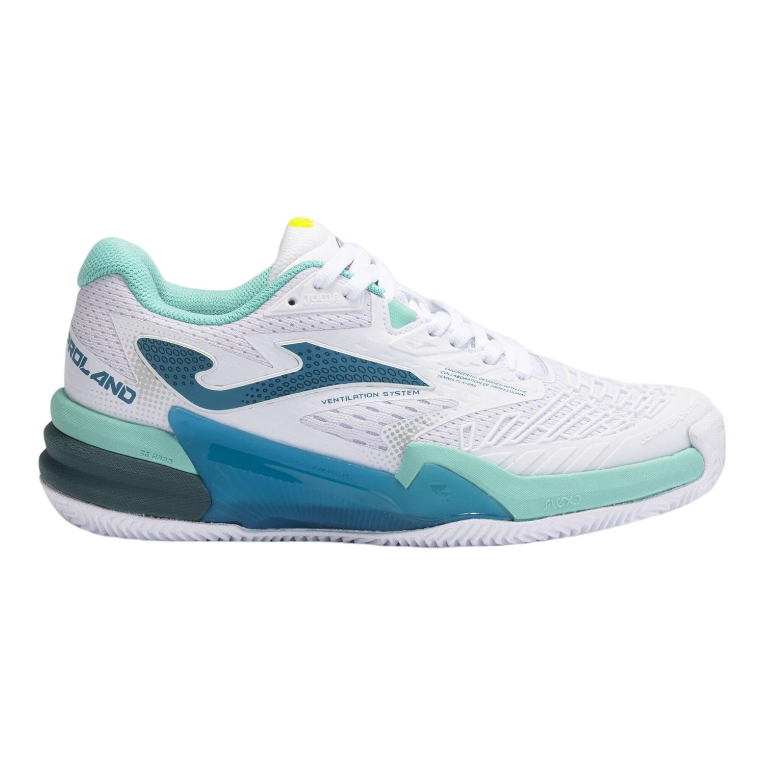 ZAPATILLA PADEL MUJER ROLAND LADY CLAY BLANCO TURQUESA JOMA - 37 - 1