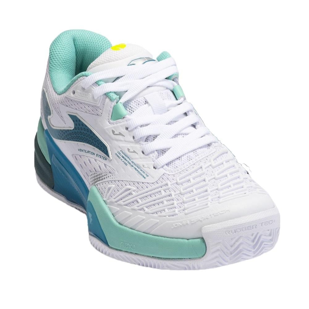 ZAPATILLA PADEL MUJER ROLAND LADY CLAY BLANCO TURQUESA JOMA - 37 - 2