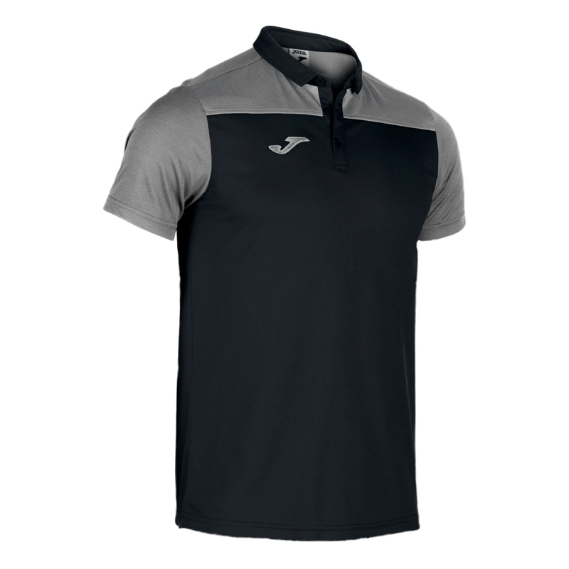 POLERA POLO HOMBRE HOBBY II NEGRO GRIS JOMA - 1