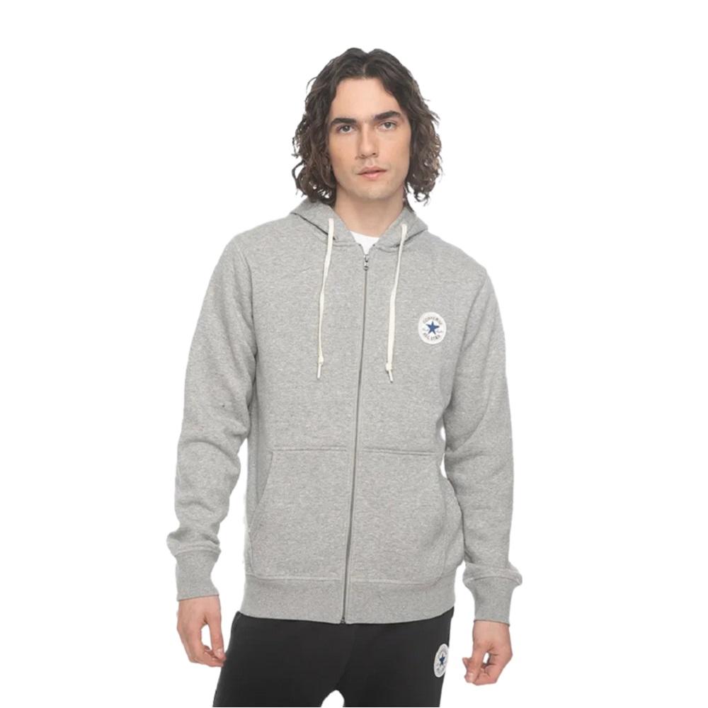 POLERÓN ALGODÓN HOMBRE CONVERSE GRIS HOODIE CORE FULL ZIP - 1