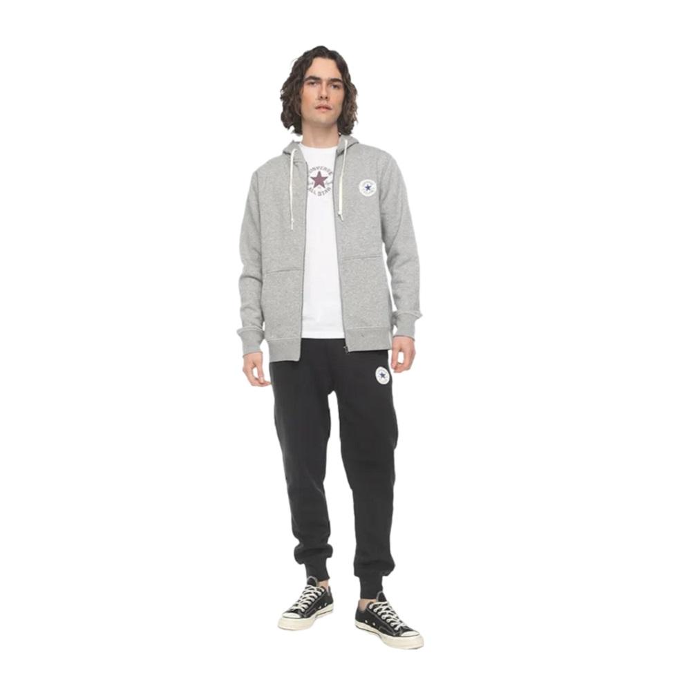 POLERÓN ALGODÓN HOMBRE CONVERSE GRIS HOODIE CORE FULL ZIP - 3