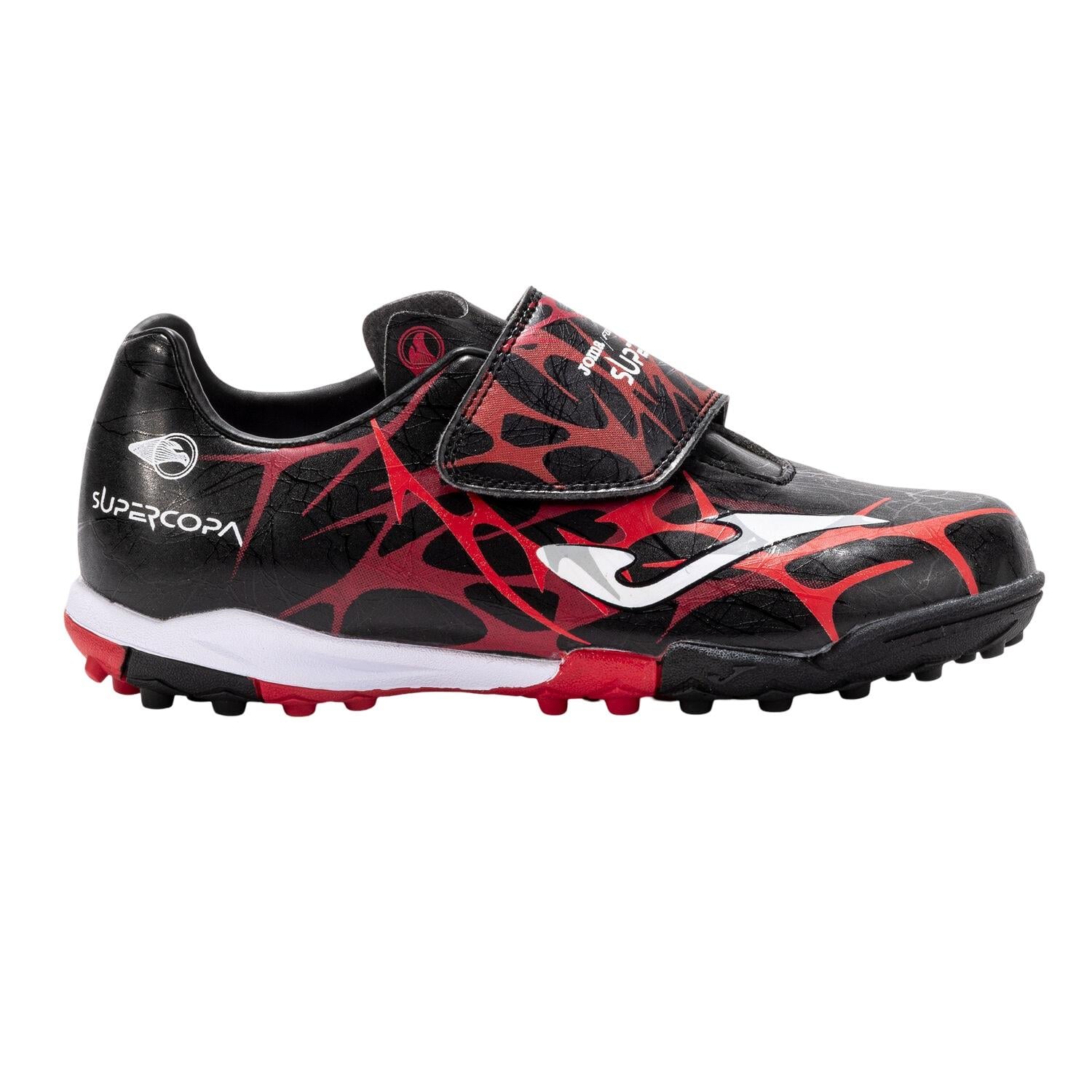 ZAPATILLA FUTBOL TURF KIDS SUPERCOPA JR NEGRO ROJO JOMA - 1