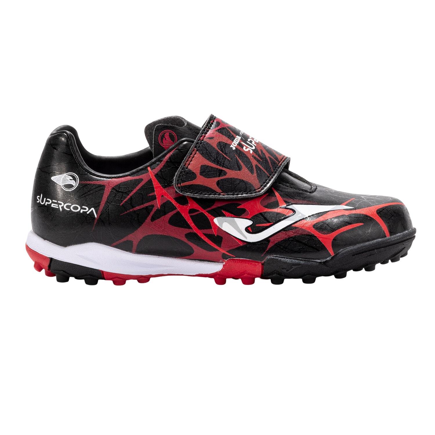 ZAPATILLA FUTBOL TURF KIDS SUPERCOPA JR NEGRO ROJO JOMA - 1