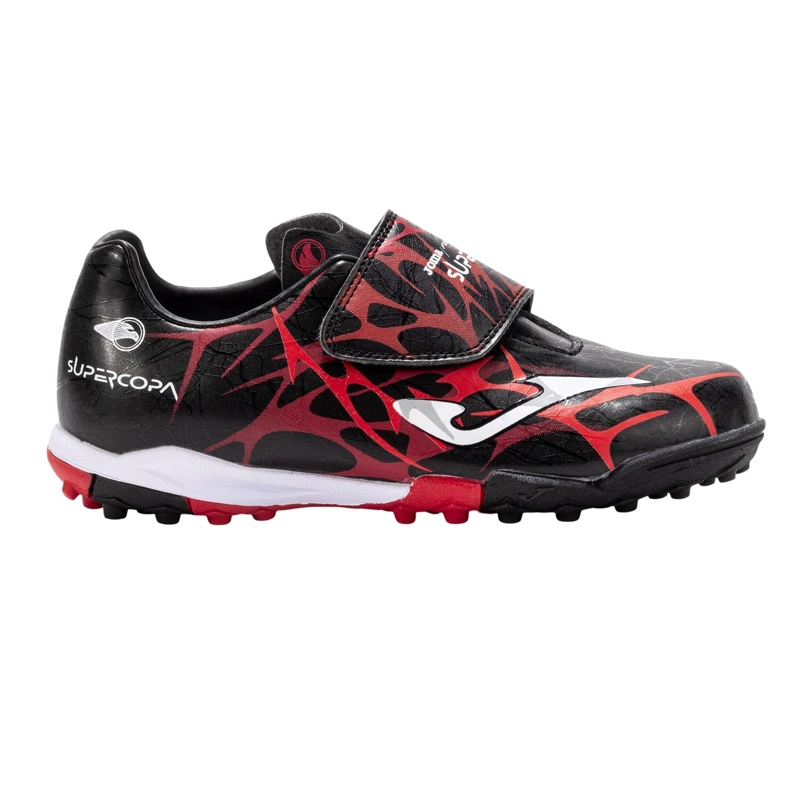 ZAPATILLA FUTBOL TURF KIDS SUPERCOPA JR NEGRO ROJO JOMA - 1