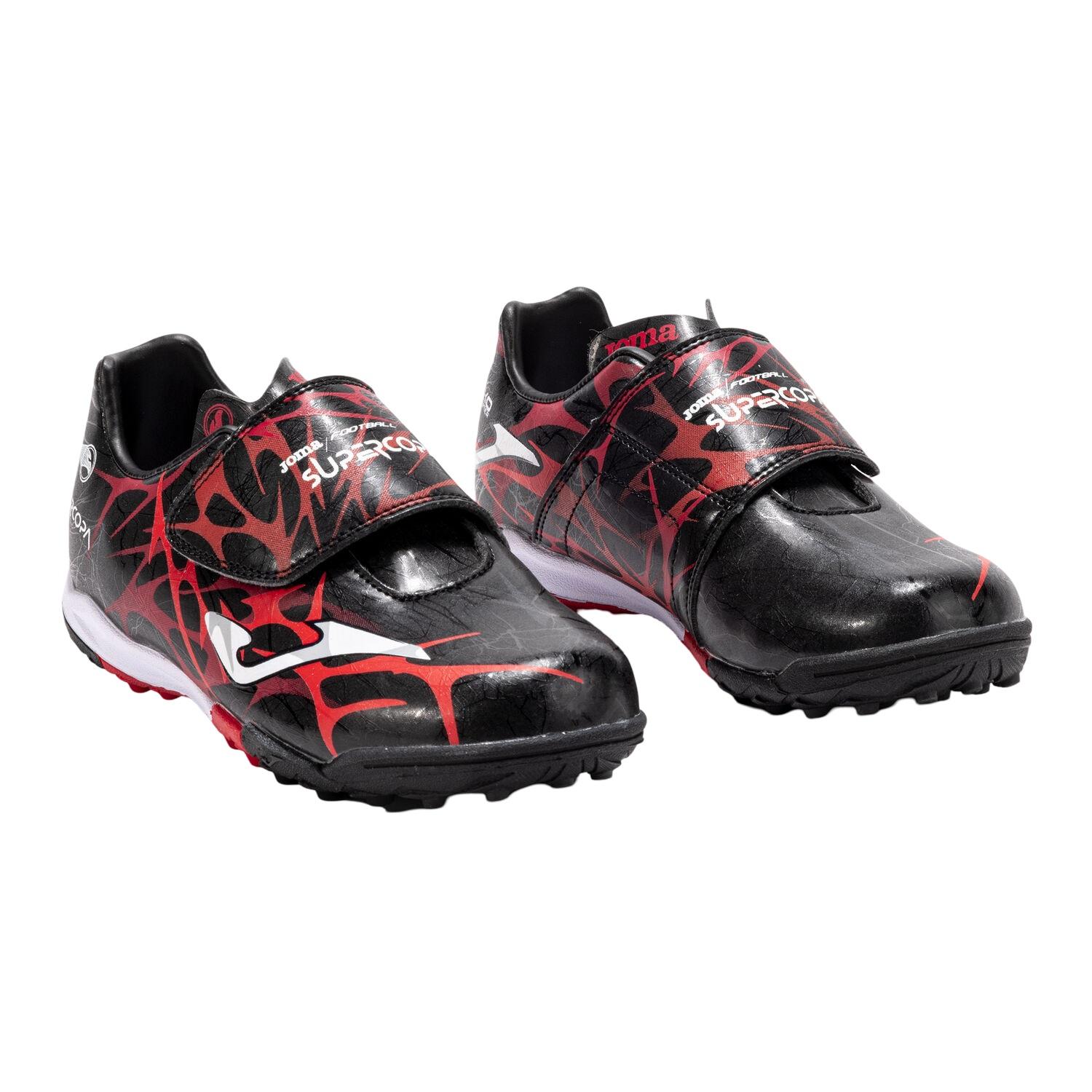ZAPATILLA FUTBOL TURF KIDS SUPERCOPA JR NEGRO ROJO JOMA - 2