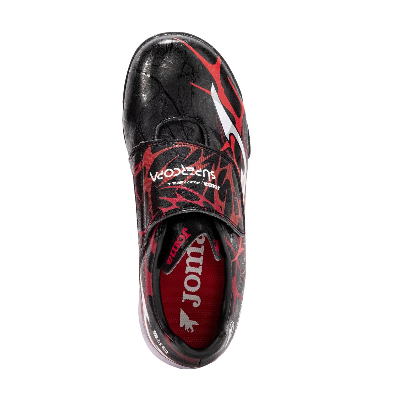 ZAPATILLA FUTBOL TURF KIDS SUPERCOPA JR NEGRO ROJO JOMA - 3
