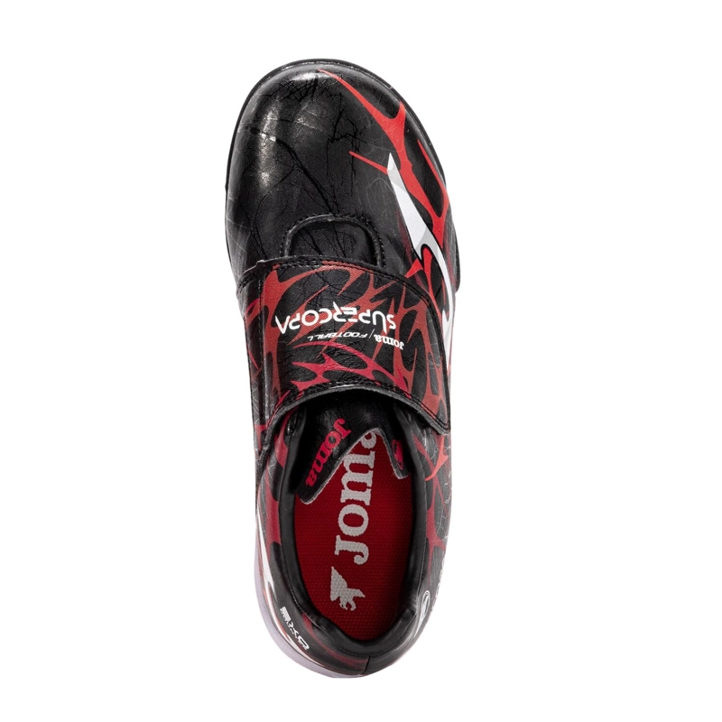 ZAPATILLA FUTBOL TURF KIDS SUPERCOPA JR NEGRO ROJO JOMA - 3