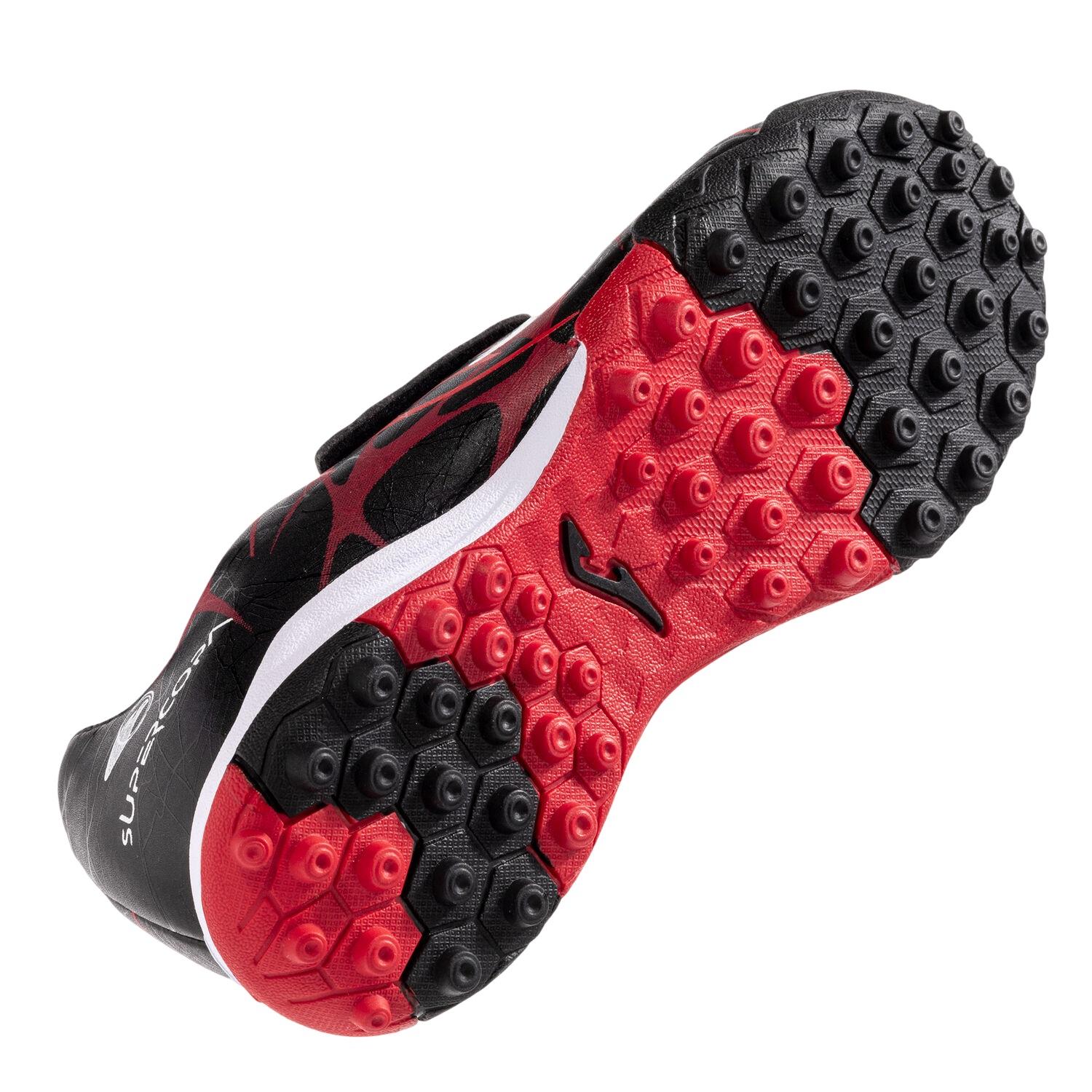 ZAPATILLA FUTBOL TURF KIDS SUPERCOPA JR NEGRO ROJO JOMA - 4