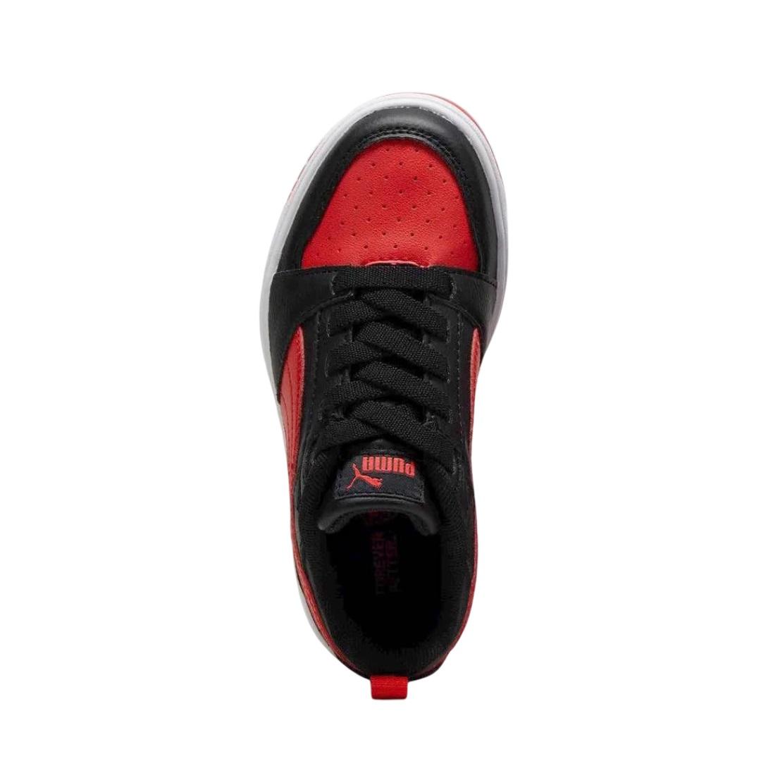 ZAPATILLA KIDS REBOUND V6 LOW EN COLOR NEGRO EN COLOR ROJO PUMA - 3