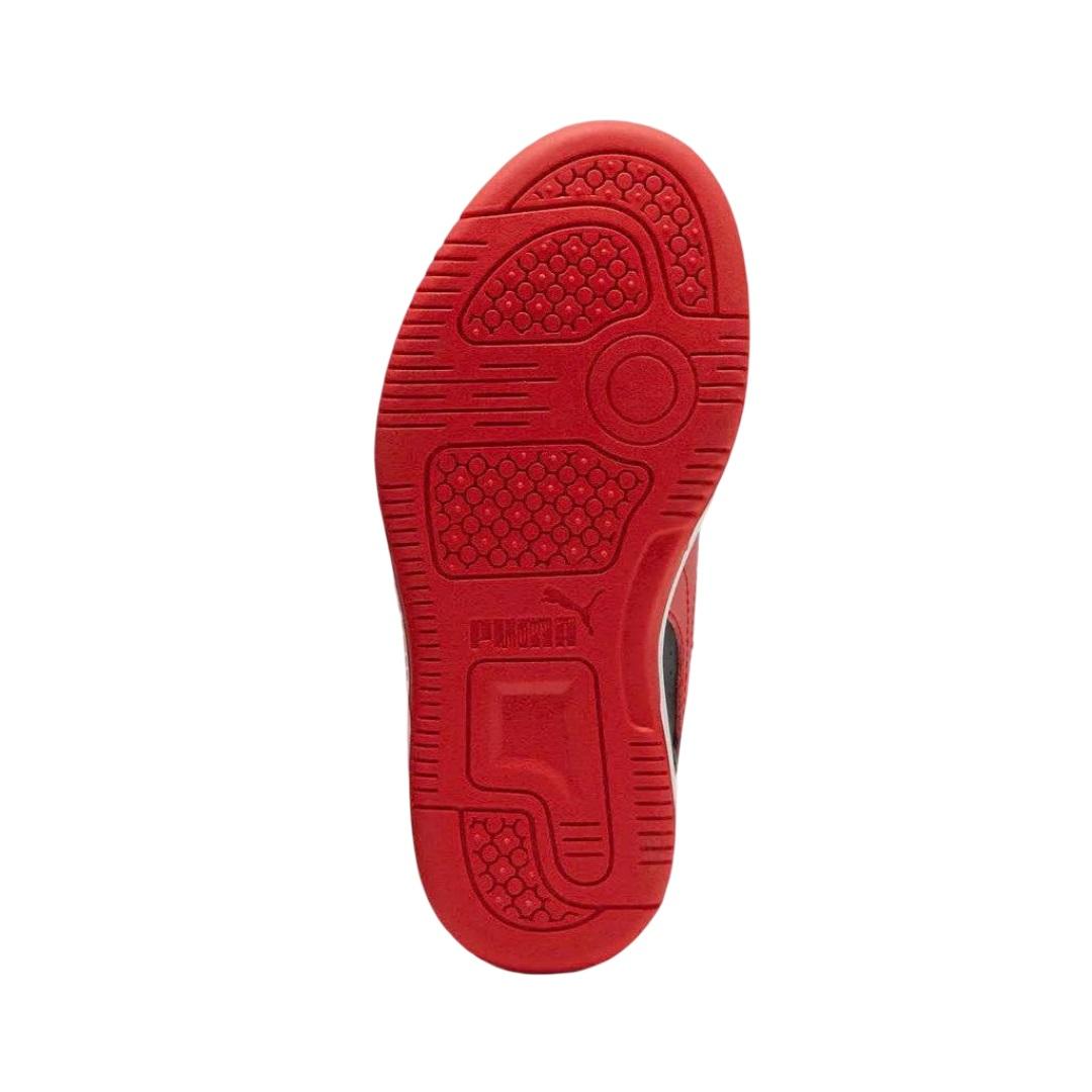 ZAPATILLA KIDS REBOUND V6 LOW EN COLOR NEGRO EN COLOR ROJO PUMA - 4