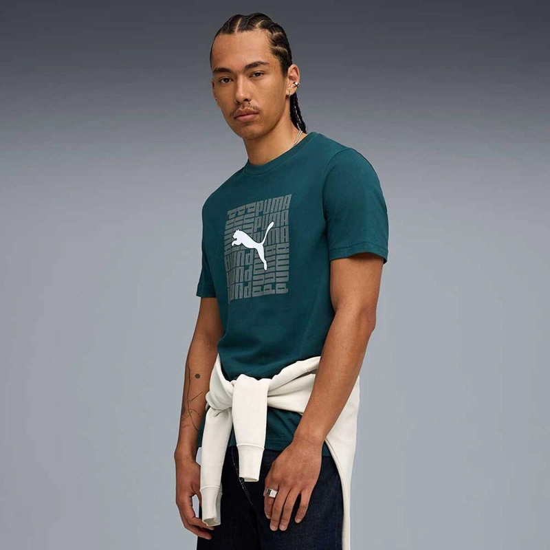 POLERA HOMBRE GRAPHIC VERDE PUMA - 3