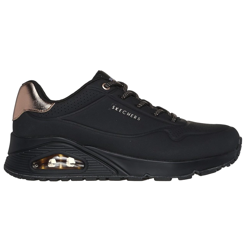 ZAPATILLA MUJER UNO NEGRO DORADO SKECHERS - 2