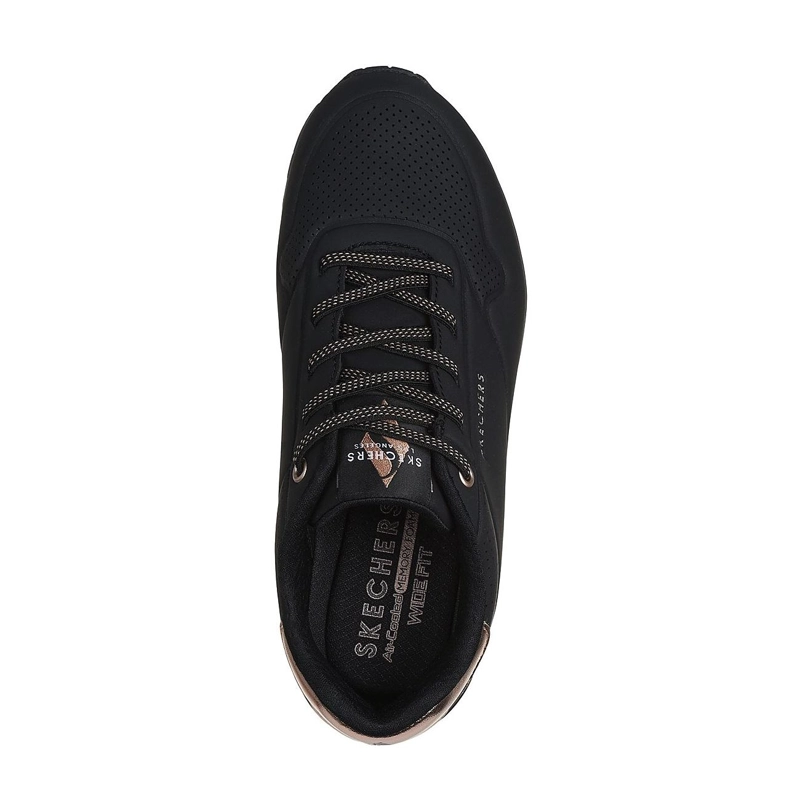 ZAPATILLA MUJER UNO NEGRO DORADO SKECHERS - 3