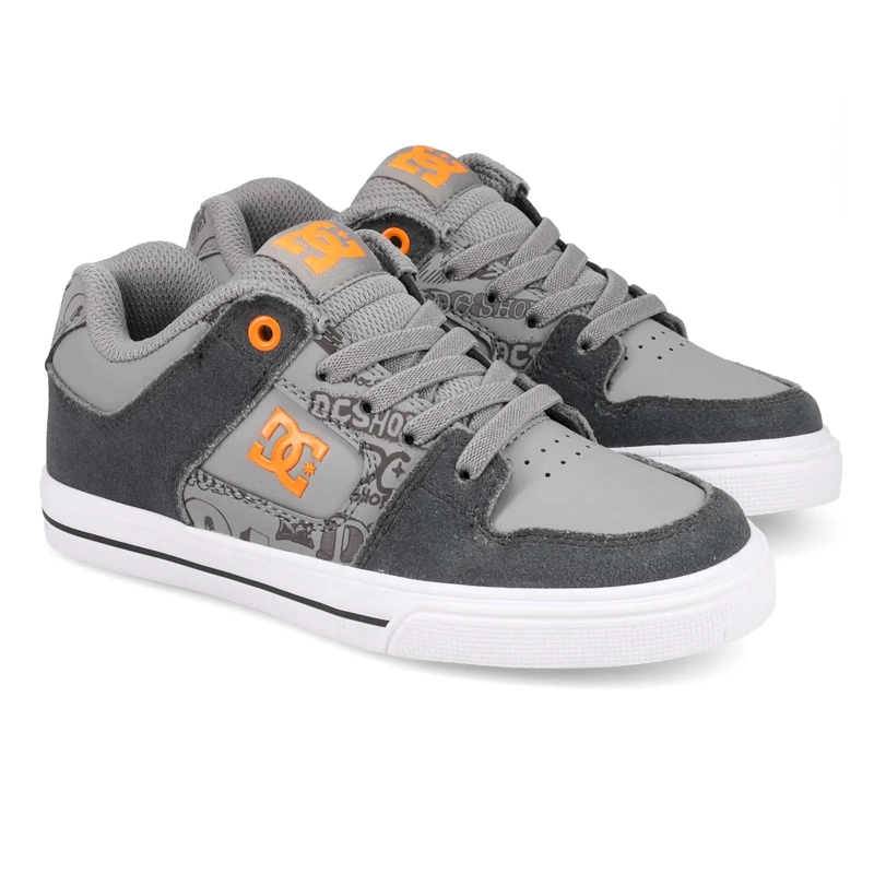 ZAPATILLA KIDS PURE ELASTIC GRIS DC - 2