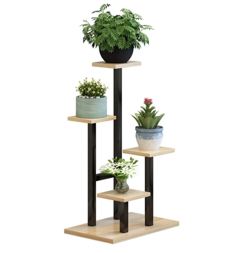 SOPORTE PARA PLANTAS 4 NIVELES NEGRO - 1