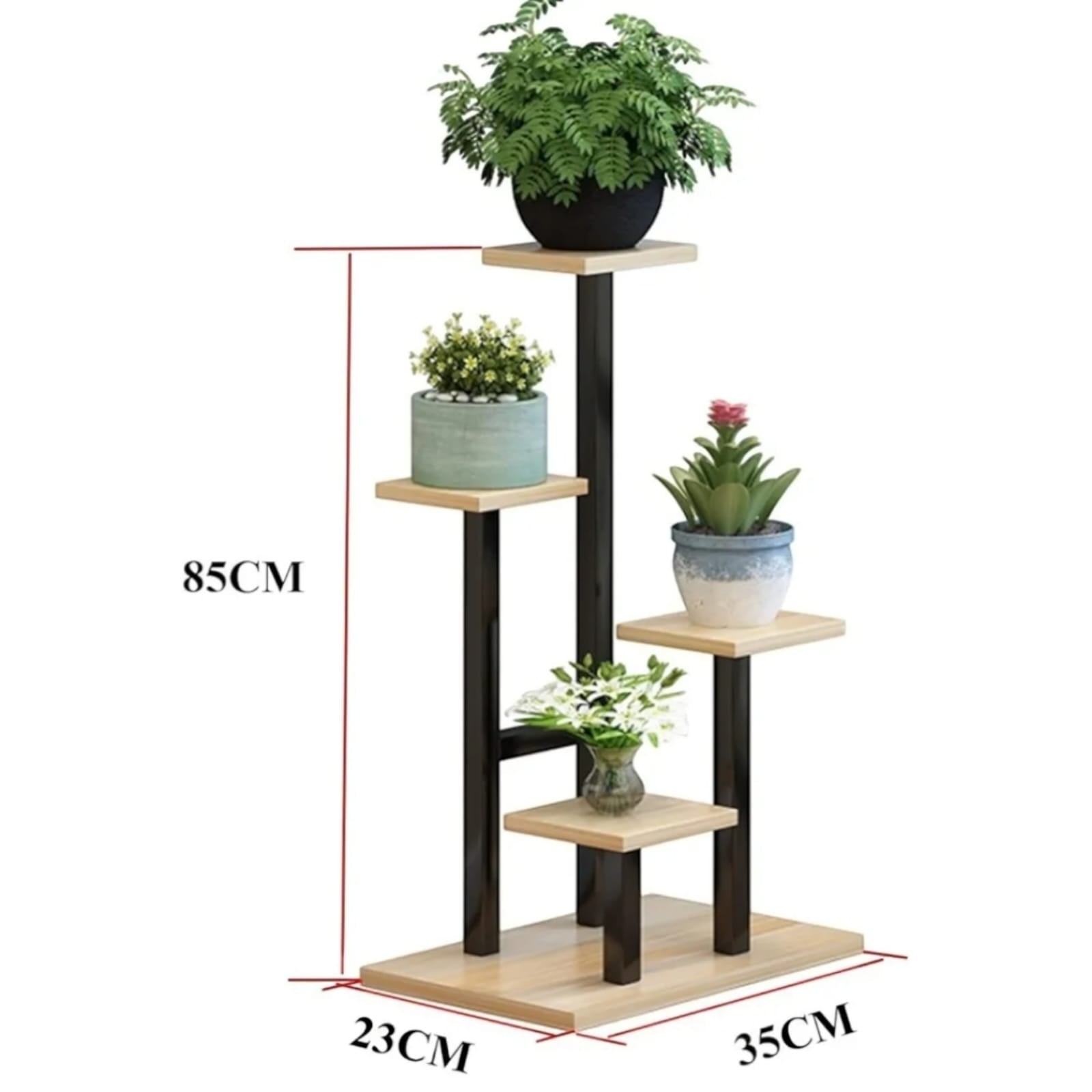 SOPORTE PARA PLANTAS 4 NIVELES NEGRO - 2