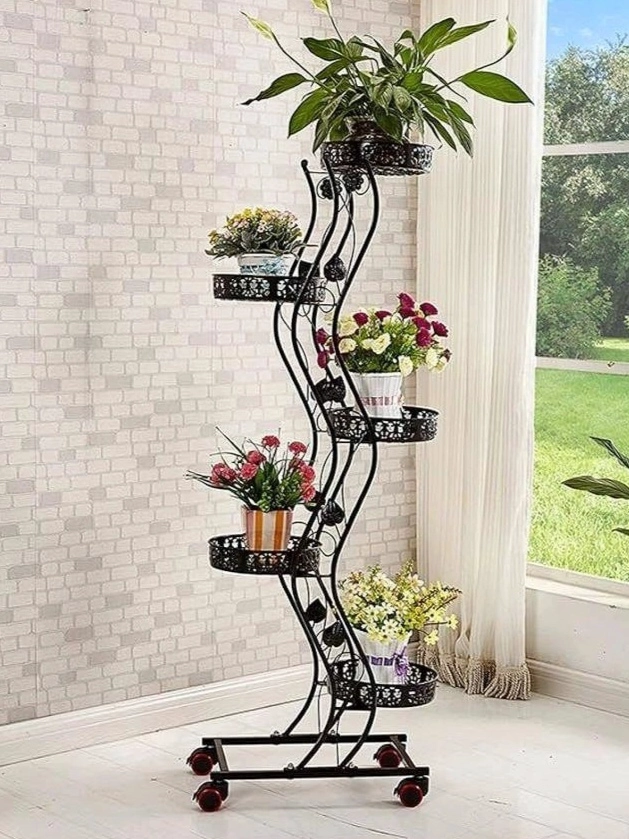 SOPORTE PARA PLANTAS DE 5 NIVELES MACETERO ORGANIZADOR VERTICAL METAL - 4