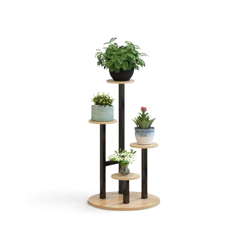ESTANTE SOPORTE PARA PLANTAS MACETERO MULTIUSO DE 4 NIVELES NEGRO - 1