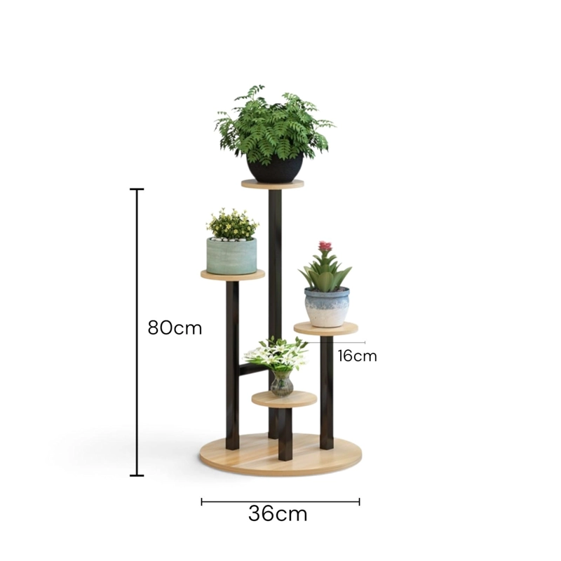ESTANTE SOPORTE PARA PLANTAS MACETERO MULTIUSO DE 4 NIVELES NEGRO - 2