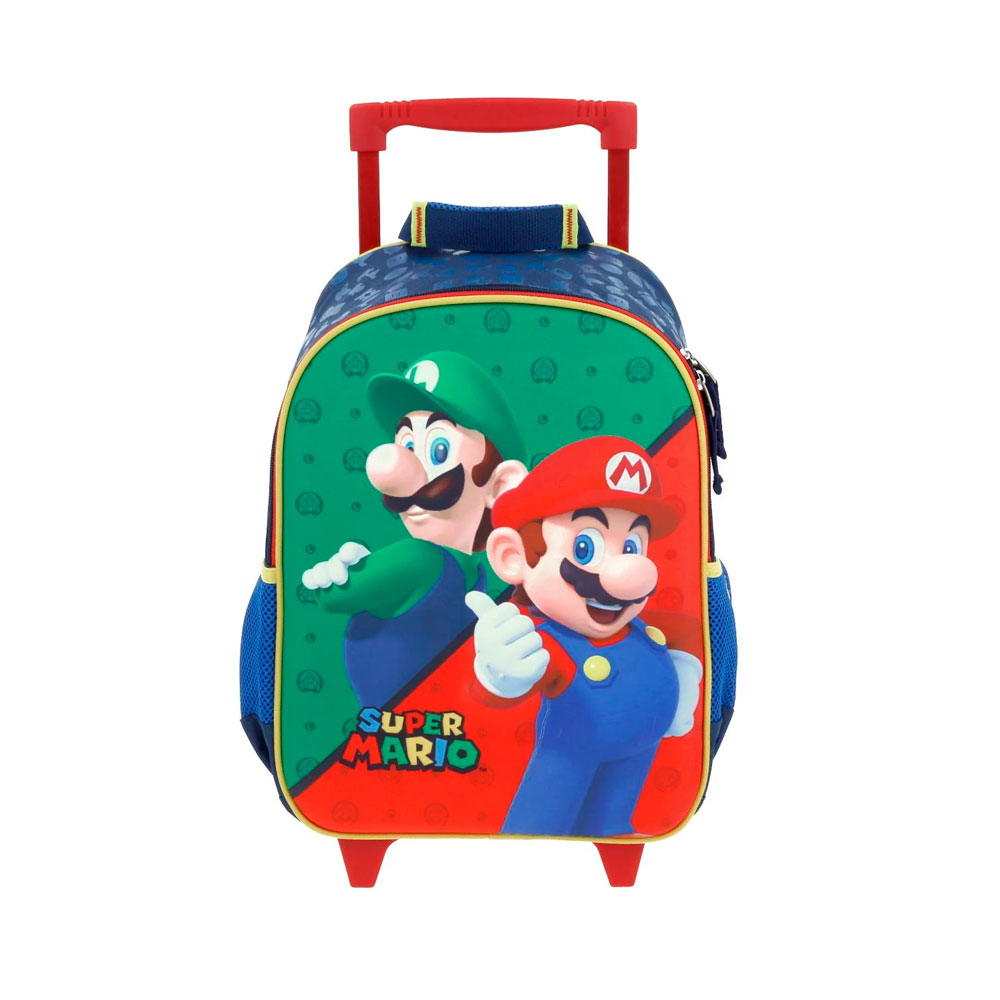 Mochila Infantil Super Mario - Gran Capacidad, Nylon, Acolchada, Para Colegio O Viaje