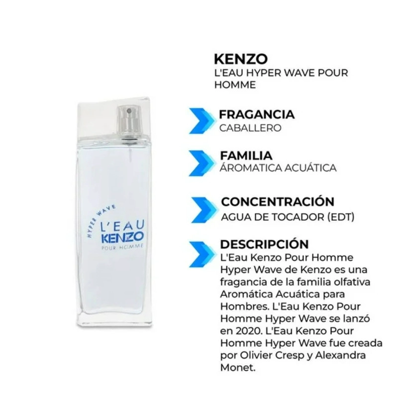 PERFUME KENZO L'EAU PAR HYPER WAVE HOMBRE EDT 100 ML - 3