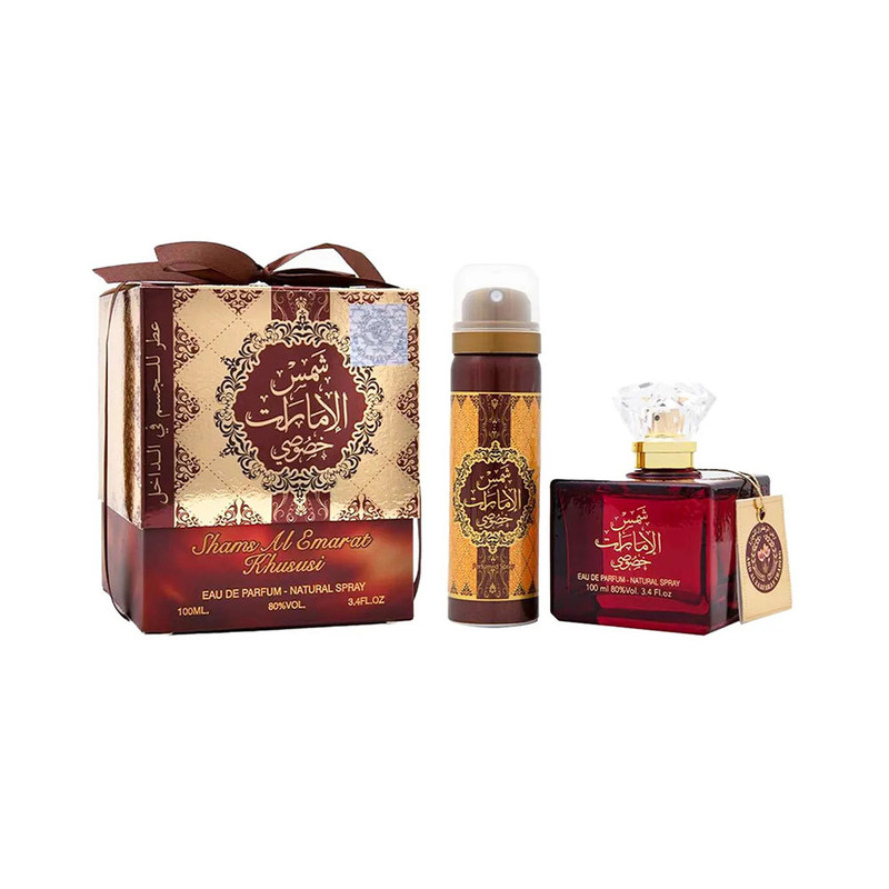 PERFUME UNISEX SHAMS AL EMARAT KHUSUSI EDP 100 ML + DEO SPRAY 50 ML SET DE 2 PCS - 1