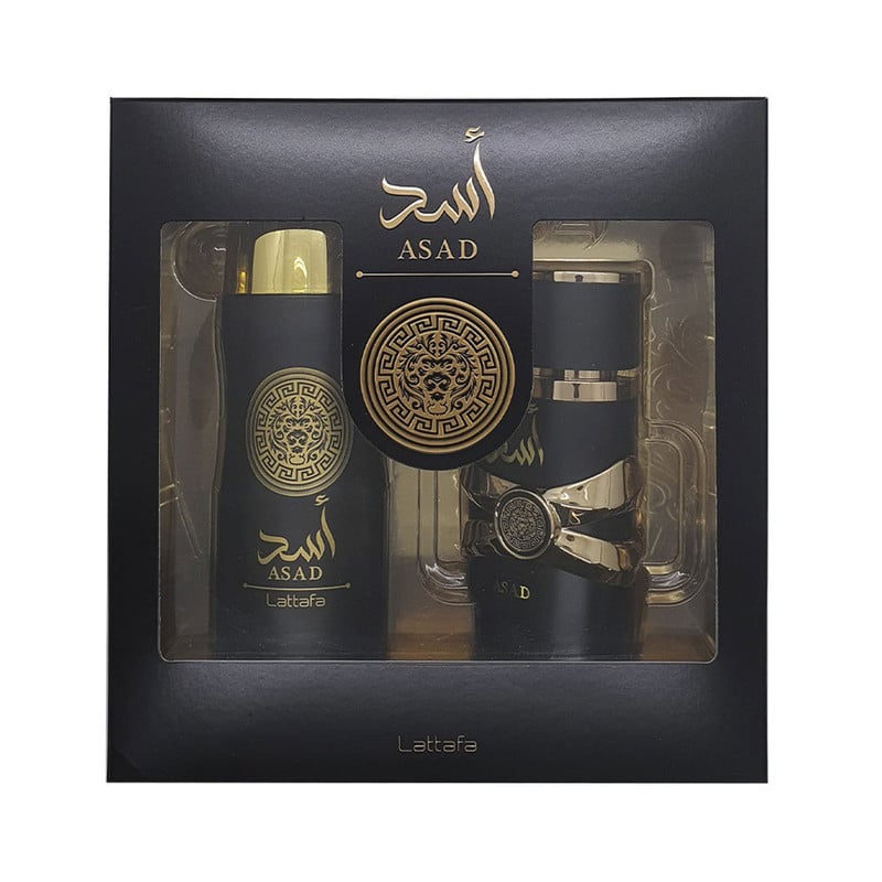 SET LATTAFA HOMBRE ASAD EDP 100 ML + DEO SPRAY 200 ML SET 2 CPS - 1